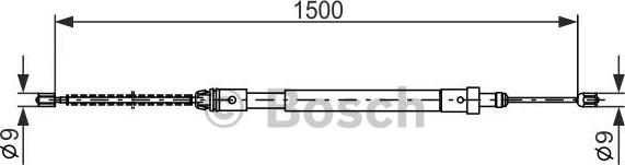 BOSCH 1 987 477 581 - Тросик, cтояночный тормоз autospares.lv