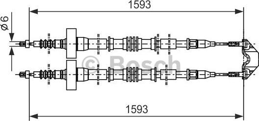 BOSCH 1 987 477 527 - Тросик, cтояночный тормоз autospares.lv