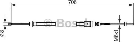 BOSCH 1 987 477 578 - Тросик, cтояночный тормоз autospares.lv