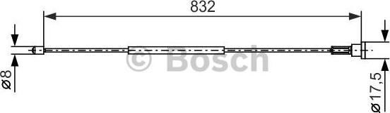 BOSCH 1 987 477 661 - Тросик, cтояночный тормоз autospares.lv