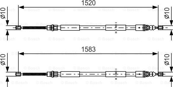 BOSCH 1 987 477 616 - Тросик, cтояночный тормоз autospares.lv