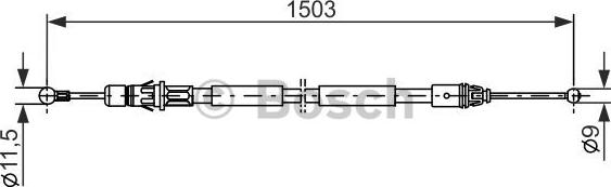 BOSCH 1 987 477 137 - Тросик, cтояночный тормоз autospares.lv