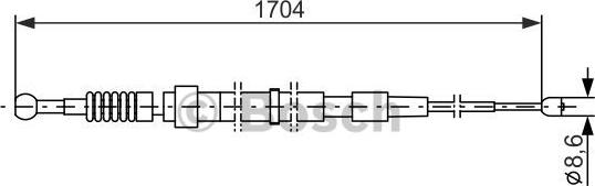 BOSCH 1 987 477 818 - Тросик, cтояночный тормоз autospares.lv