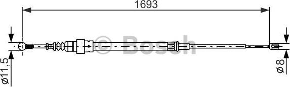 BOSCH 1 987 477 817 - Тросик, cтояночный тормоз autospares.lv