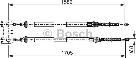 BOSCH 1 987 477 834 - Тросик, cтояночный тормоз autospares.lv