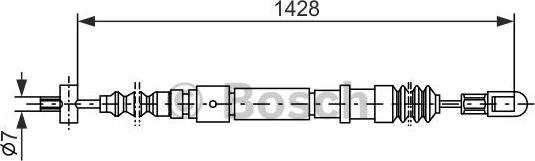 BOSCH 1 987 477 355 - Тросик, cтояночный тормоз autospares.lv