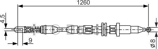 BOSCH 1 987 477 308 - Тросик, cтояночный тормоз autospares.lv