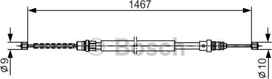 BOSCH 1 987 477 332 - Тросик, cтояночный тормоз autospares.lv