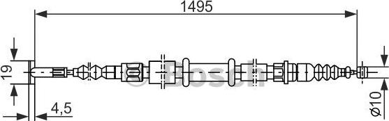 BOSCH 1 987 477 376 - Тросик, cтояночный тормоз autospares.lv