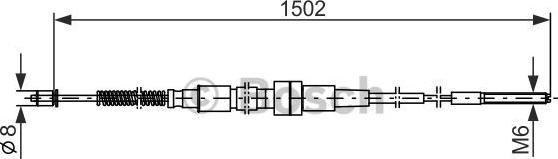 BOSCH 1 987 477 214 - Тросик, cтояночный тормоз autospares.lv