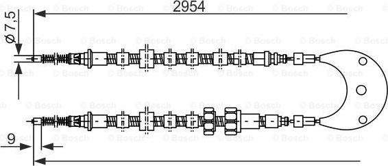 BOSCH 1 987 477 236 - Тросик, cтояночный тормоз autospares.lv