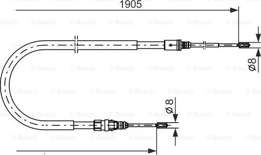 BOSCH 1 987 477 237 - Тросик, cтояночный тормоз autospares.lv