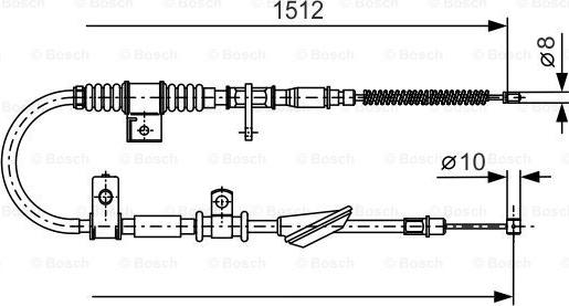 BOSCH 1 987 477 742 - Тросик, cтояночный тормоз autospares.lv