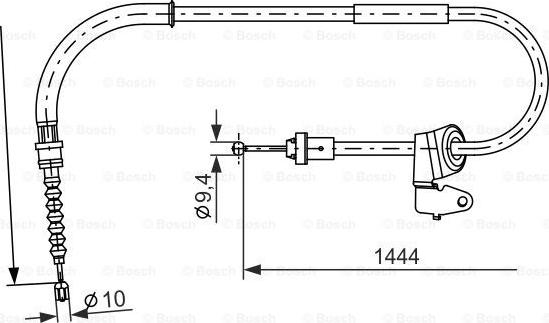 BOSCH 1 987 477 711 - Тросик, cтояночный тормоз autospares.lv