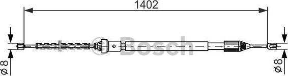 BOSCH 1 987 477 784 - Тросик, cтояночный тормоз autospares.lv