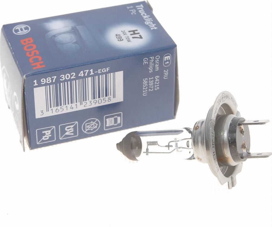 BOSCH 1 987 302 471 - Лампа накаливания, фара дальнего света autospares.lv