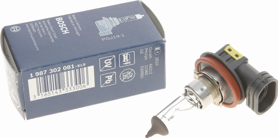 BOSCH 1 987 302 081 - Лампа накаливания, фара дальнего света autospares.lv