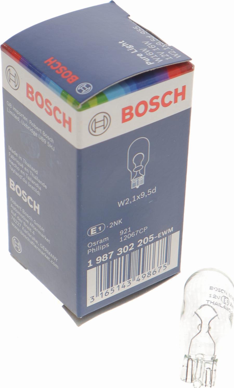 BOSCH 1 987 302 205 - Лампа накаливания, фонарь указателя поворота autospares.lv