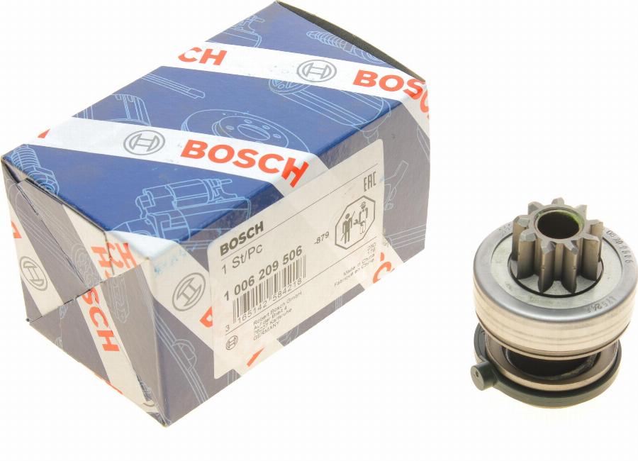 BOSCH 1 006 209 506 - Ведущая шестерня, бендикс, стартер autospares.lv