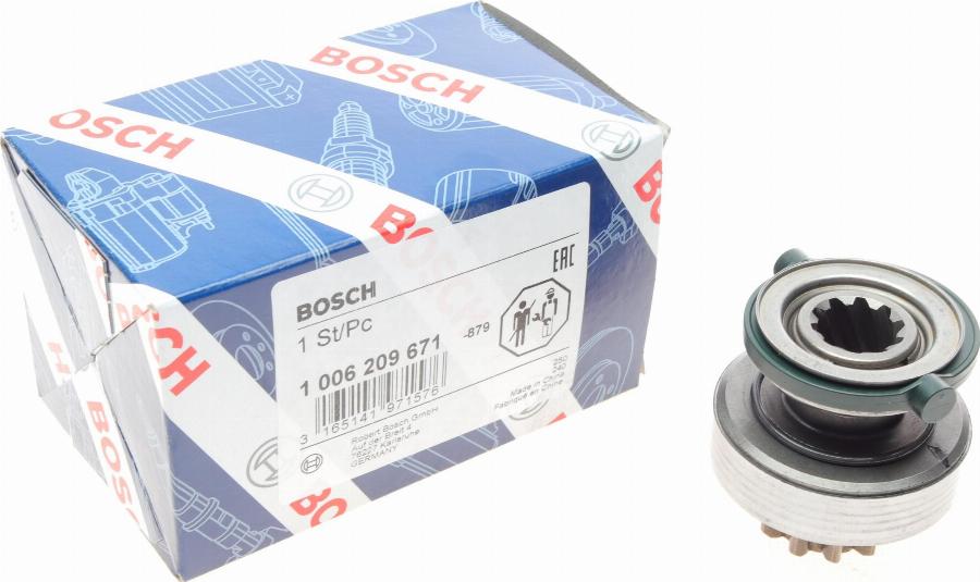 BOSCH 1 006 209 671 - Ведущая шестерня, бендикс, стартер autospares.lv