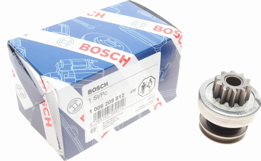 BOSCH 1 006 209 812 - Ведущая шестерня, бендикс, стартер autospares.lv