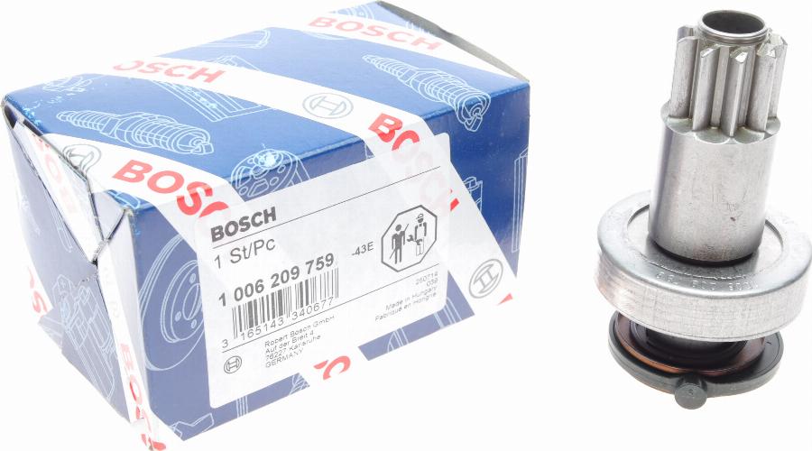 BOSCH 1 006 209 759 - Ведущая шестерня, бендикс, стартер autospares.lv