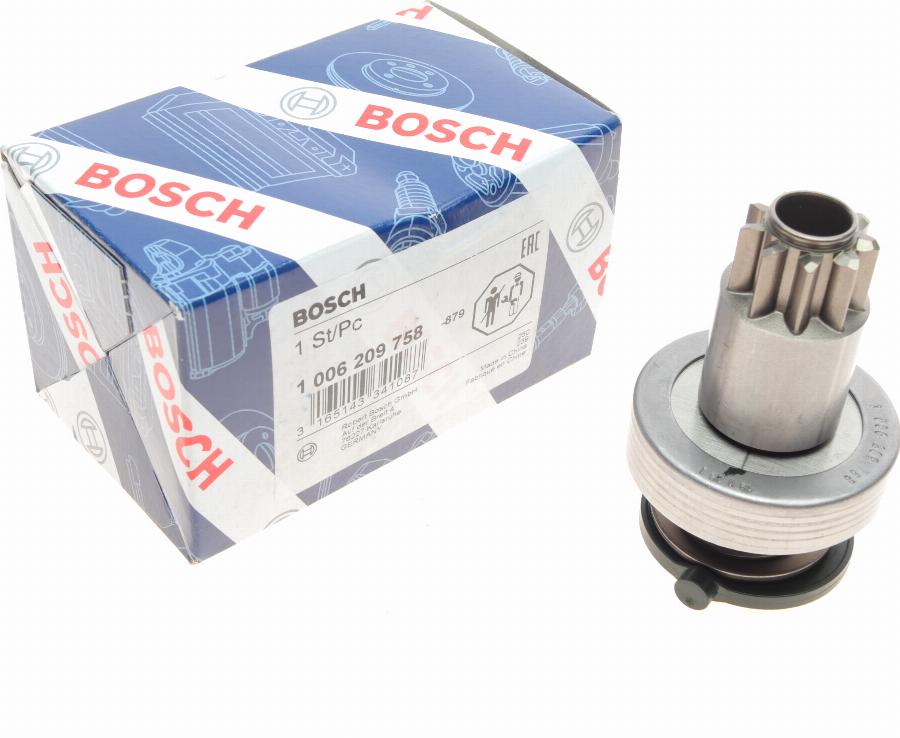 BOSCH 1 006 209 758 - Ведущая шестерня, бендикс, стартер autospares.lv