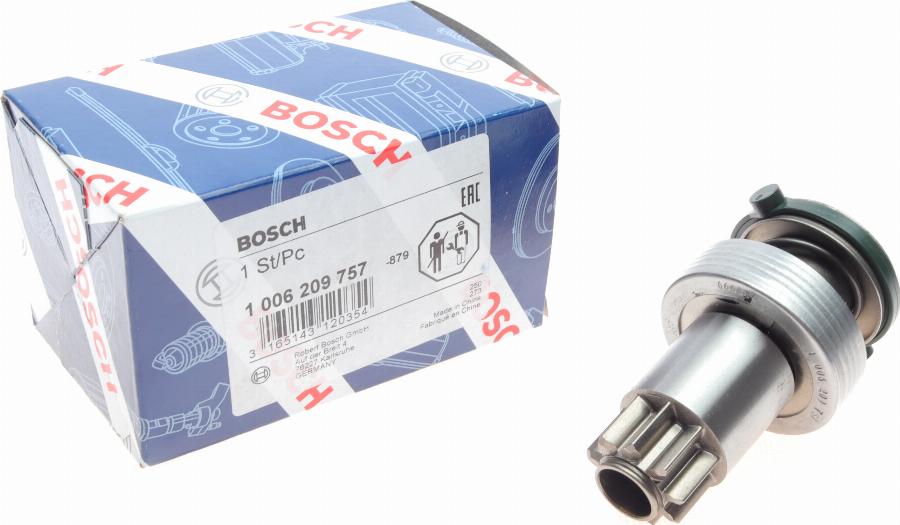 BOSCH 1 006 209 757 - Ведущая шестерня, бендикс, стартер autospares.lv