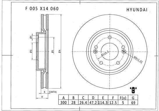 BOSCH F 005 X14 060 - Тормозной диск autospares.lv