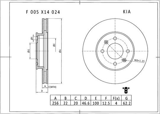 BOSCH F 005 X14 024 - Тормозной диск autospares.lv