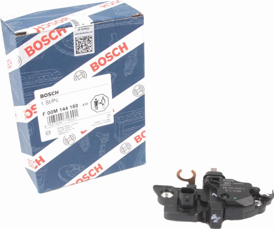 BOSCH F 00M 144 188 - Регулятор напряжения, генератор autospares.lv