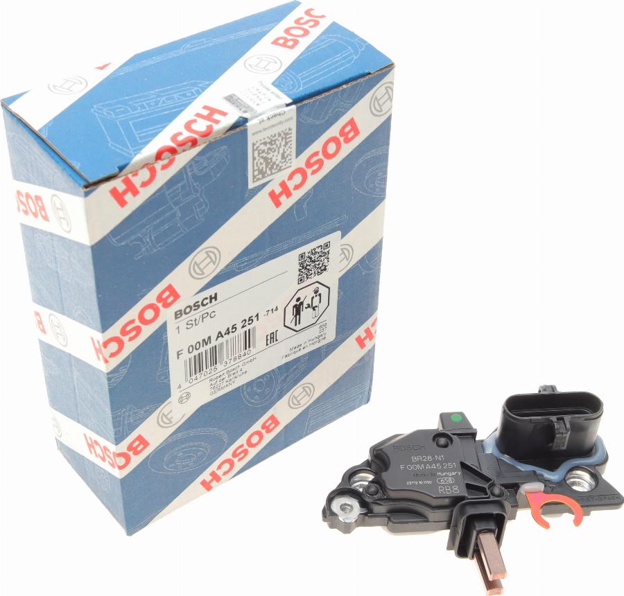 BOSCH F 00M A45 251 - Регулятор напряжения, генератор autospares.lv