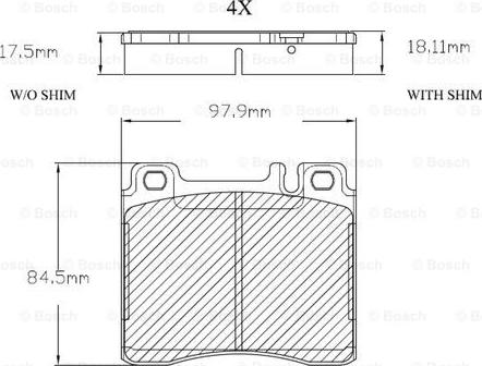 BOSCH F 03A 150 008 - Тормозные колодки, дисковые, комплект autospares.lv