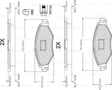 BOSCH F 03A 150 014 - Тормозные колодки, дисковые, комплект autospares.lv