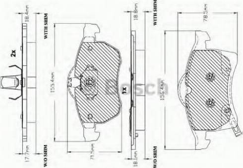 BOSCH F 03A 150 012 - Тормозные колодки, дисковые, комплект autospares.lv
