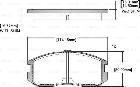 BOSCH F 03B 150 412 - Тормозные колодки, дисковые, комплект autospares.lv