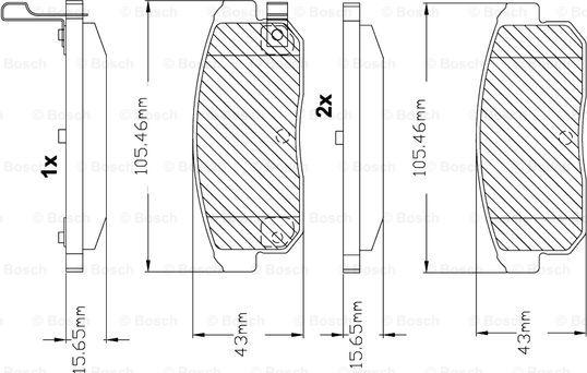 BOSCH F 03B 150 097 - Тормозные колодки, дисковые, комплект autospares.lv