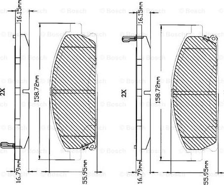 BOSCH F 03B 150 044 - Тормозные колодки, дисковые, комплект autospares.lv