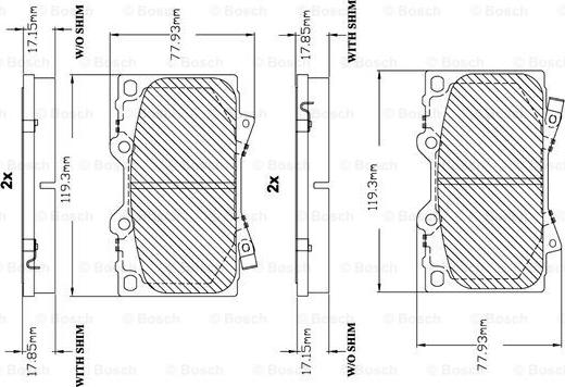 BOSCH F 03B 150 055 - Тормозные колодки, дисковые, комплект autospares.lv