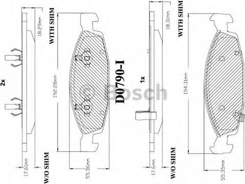 BOSCH F 03B 150 063 - Тормозные колодки, дисковые, комплект autospares.lv