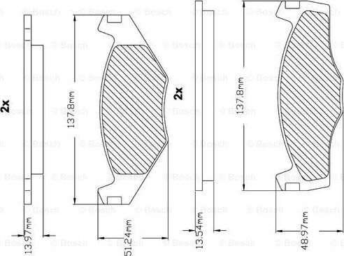 BOSCH F 03B 150 000 - Тормозные колодки, дисковые, комплект autospares.lv