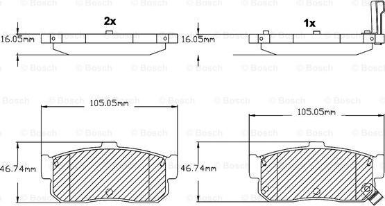 BOSCH F 03B 150 019 - Тормозные колодки, дисковые, комплект autospares.lv