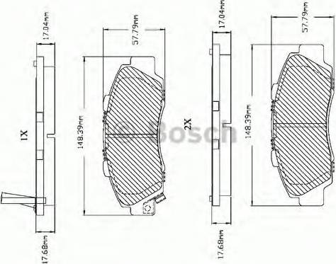 BOSCH F 03B 150 016 - Тормозные колодки, дисковые, комплект autospares.lv