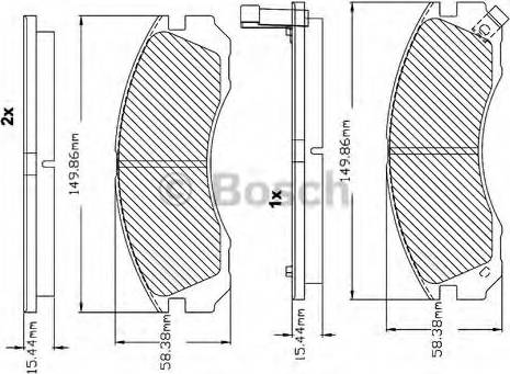 BOSCH F 03B 150 017 - Тормозные колодки, дисковые, комплект autospares.lv