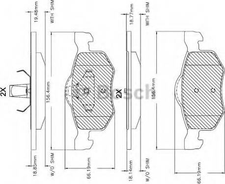 BOSCH F 03B 150 080 - Тормозные колодки, дисковые, комплект autospares.lv