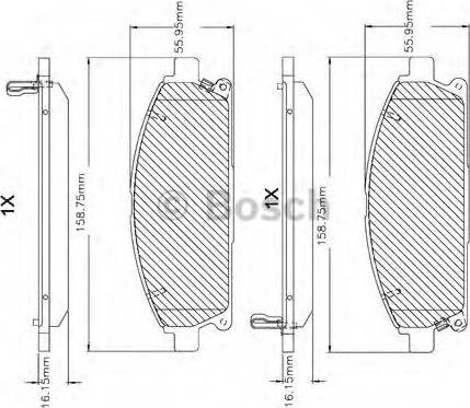 BOSCH F 03B 150 082 - Тормозные колодки, дисковые, комплект autospares.lv