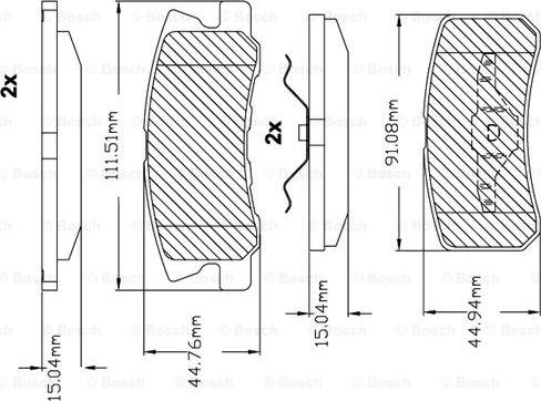 BOSCH F 03B 150 087 - Тормозные колодки, дисковые, комплект autospares.lv