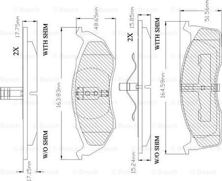 BOSCH F 03B 150 029 - Тормозные колодки, дисковые, комплект autospares.lv