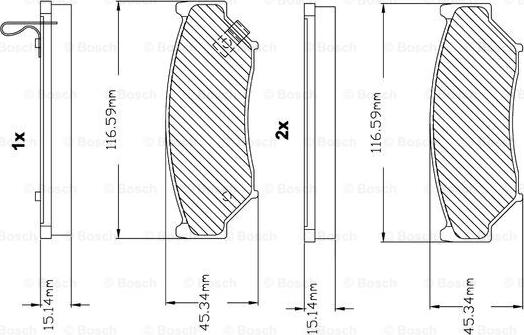 BOSCH F 03B 150 021 - Тормозные колодки, дисковые, комплект autospares.lv