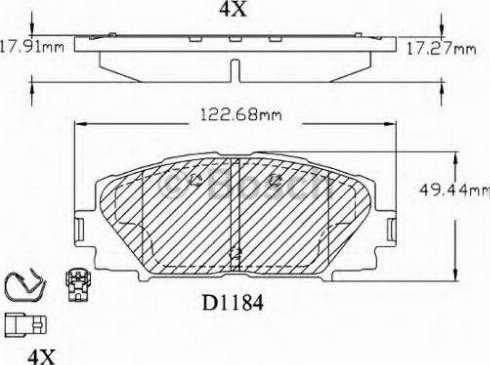 BOSCH F 03B 150 166 - Тормозные колодки, дисковые, комплект autospares.lv